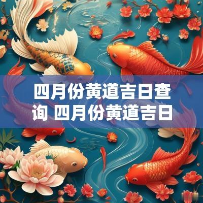 四月份黄道吉日查询 四月份黄道吉日查询宜什么