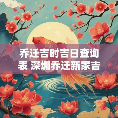 乔迁吉时吉日查询表 深圳乔迁新家吉日吉时