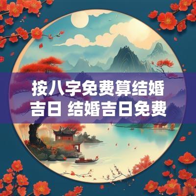 按八字免费算结婚吉日 结婚吉日免费查