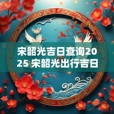 宋韶光吉日查询2025 宋韶光出行吉日查询