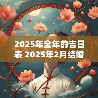 2025年全年的吉日表 2025年2月结婚吉日