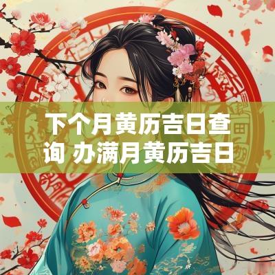 下个月黄历吉日查询 办满月黄历吉日查询