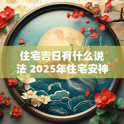 住宅吉日有什么说法 2025年住宅安神吉日