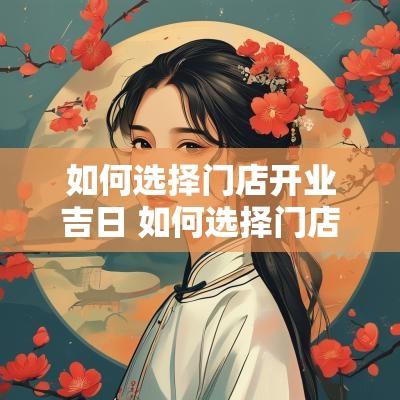 如何选择门店开业吉日 如何选择门店开业吉日呢