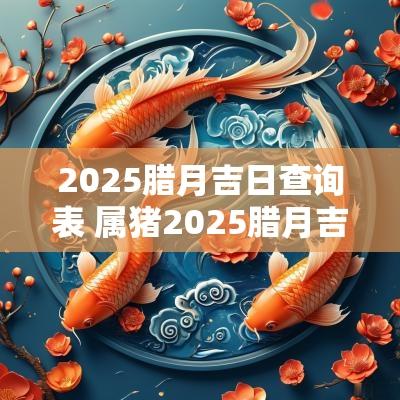 2025腊月吉日查询表 属猪2025腊月吉日