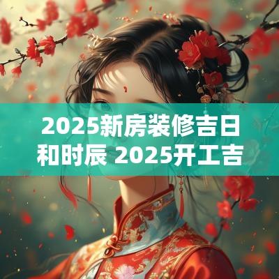 2025新房装修吉日和时辰 2025开工吉日时辰查询表