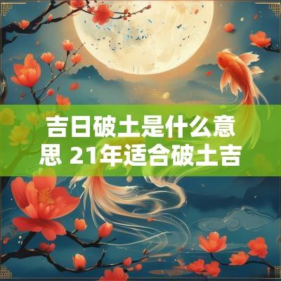 吉日破土是什么意思 21年适合破土吉日 吉日破土是什么意思 21年适合破土吉日