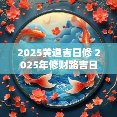 2025黄道吉日修 2025年修财路吉日