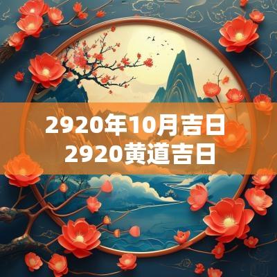 2920年10月吉日 2920黄道吉日