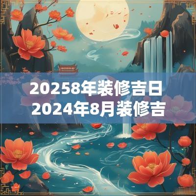 20258年装修吉日 2025年8月装修吉日查询表