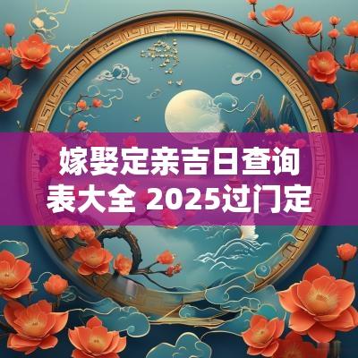 嫁娶定亲吉日查询表大全 2025过门定亲吉日查询 嫁娶定亲吉日查询表大全 2025过门定亲吉日查询