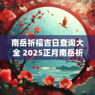 南岳祈福吉日查询大全 2025正月南岳祈福吉日
