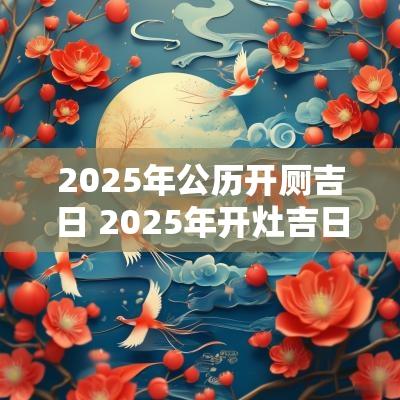 2025年公历开厕吉日 2025年开灶吉日