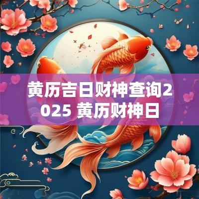 黄历吉日财神查询2025 黄历财神日