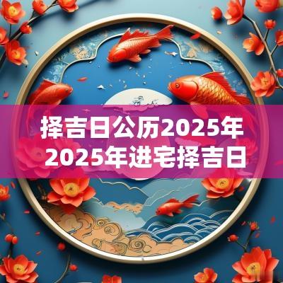 择吉日公历2025年 2025年进宅择吉日