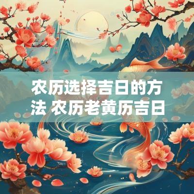 农历选择吉日的方法 农历老黄历吉日查询