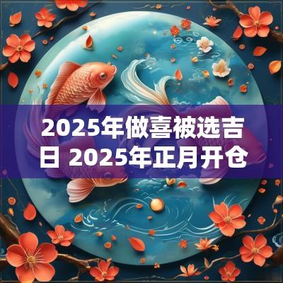 2025年做喜被选吉日 2025年正月开仓吉日