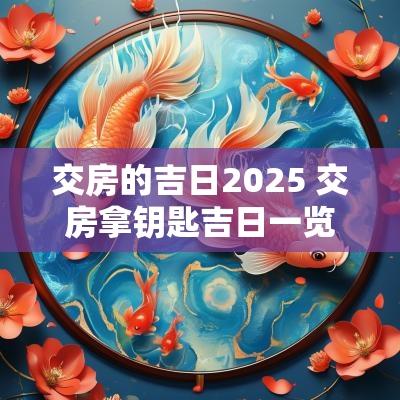 交房的吉日2025 交房拿钥匙吉日一览表