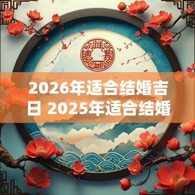 2026年适合结婚吉日 2025年适合结婚吉日是哪一天