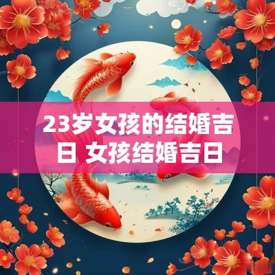 23岁女孩的结婚吉日 女孩结婚吉日