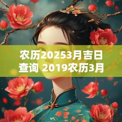 农历20253月吉日查询 2019农历3月23日黄道吉日查询