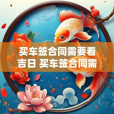 买车签合同需要看吉日 买车签合同需要看黄历吗