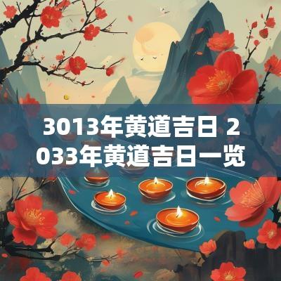 3013年黄道吉日 2033年黄道吉日一览表