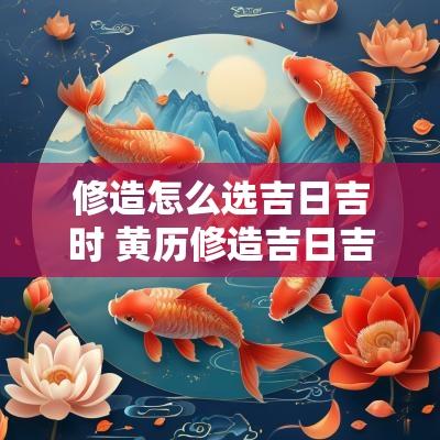 修造怎么选吉日吉时 黄历修造吉日吉时查询