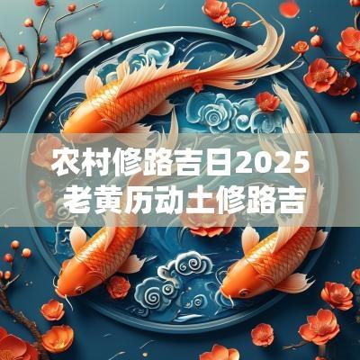 农村修路吉日2025 老黄历动土修路吉日查询