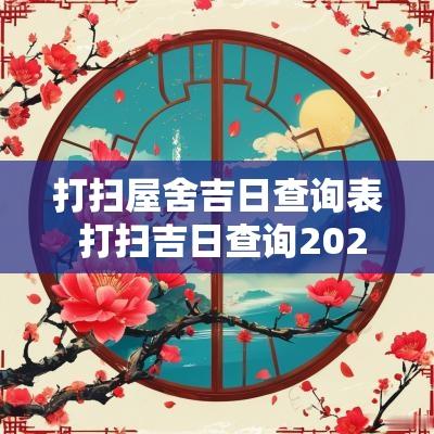 打扫屋舍吉日查询表 打扫吉日查询2025