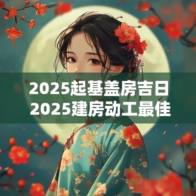 2025起基盖房吉日 2025建房动工最佳吉日