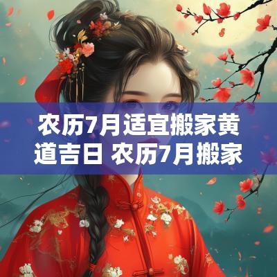 农历7月适宜搬家黄道吉日 农历7月搬家吉时吉日