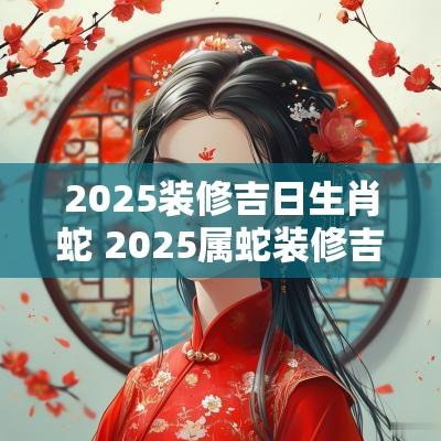 2025装修吉日生肖蛇 2025属蛇装修吉日吉时