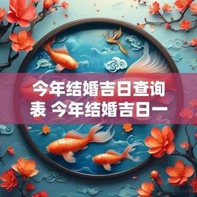 今年结婚吉日查询表 今年结婚吉日一览表