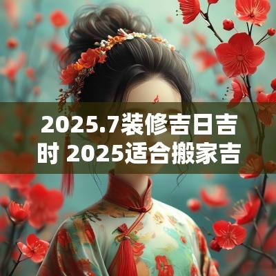 2025.7装修吉日吉时 2025适合搬家吉日吉时