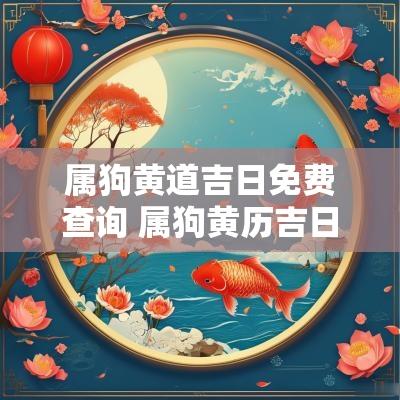 属狗黄道吉日免费查询 属狗黄历吉日查询2025