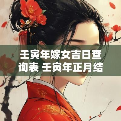 壬寅年嫁女吉日查询表 壬寅年正月结婚吉日