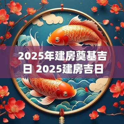 2025年建房奠基吉日 2025建房吉日
