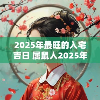 2025年最旺的入宅吉日 属鼠人2025年入宅吉日
