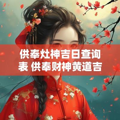 供奉灶神吉日查询表 供奉财神黄道吉日一览表