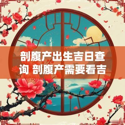 剖腹产出生吉日查询 剖腹产需要看吉日吗