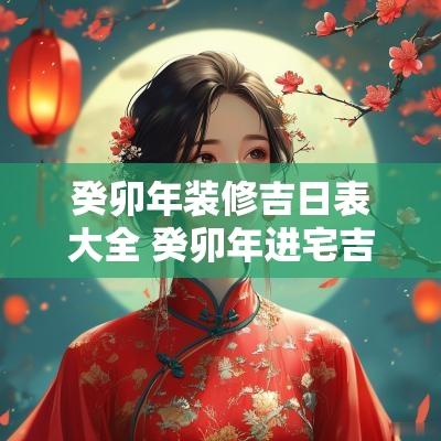 癸卯年装修吉日表大全 癸卯年进宅吉日大全表