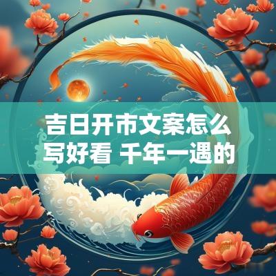吉日开市文案怎么写好看 千年一遇的大吉吉日文案