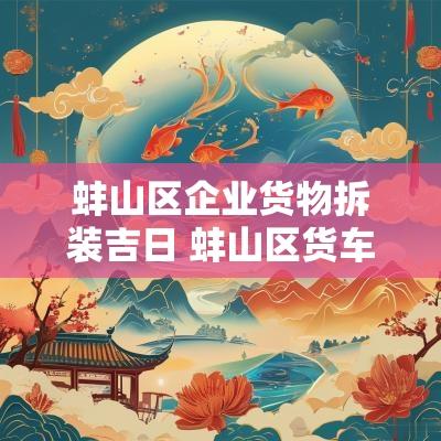 蚌山区企业货物拆装吉日 蚌山区货车搬家现场报价
