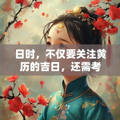 日时，不仅要关注黄历的吉日，还需考虑到家居环境的风水。比如，确保炉火的摆放位置合适，不宜对着门口或窗户，这可能会带来意想不到的风水问题。选择的日子应避免与亲友的忌日相冲突，以免带来不必要的麻烦与烦恼。并且在入火当天，可以准备一些适当的祭品，庆祝仪式将更为隆重，有助于提升家中的气氛与和谐。
