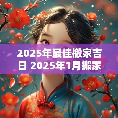 2025年最佳搬家吉日 2025年1月搬家吉日