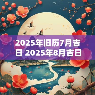2025年旧历7月吉日 2025年8月吉日黄历
