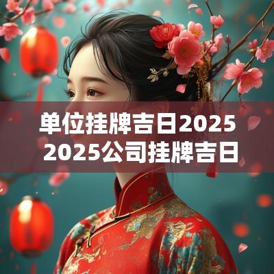 单位挂牌吉日2025 2025公司挂牌吉日查询