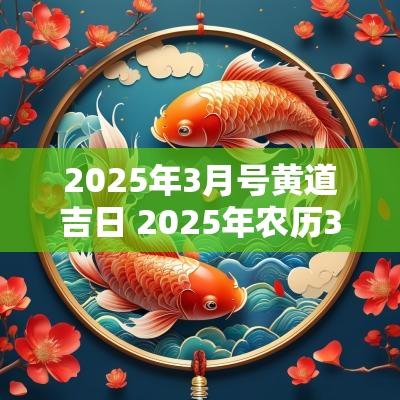 2025年3月号黄道吉日 2025年农历3月的黄道吉日