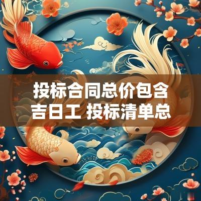 投标合同总价包含吉日工 投标清单总价和签约合同价的关系